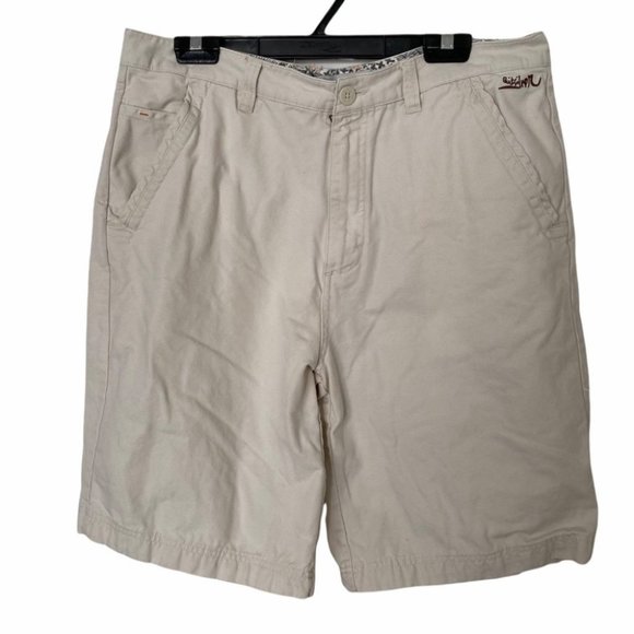 Vintage 90s Quicksilver edition off white denim shorts size 36 - Picture 1 of 15